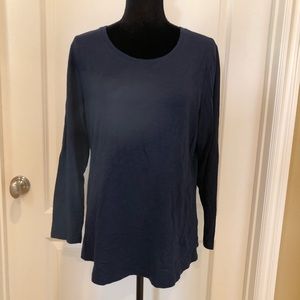 Navy Blue crew neck long sleeve tee shirt size XL